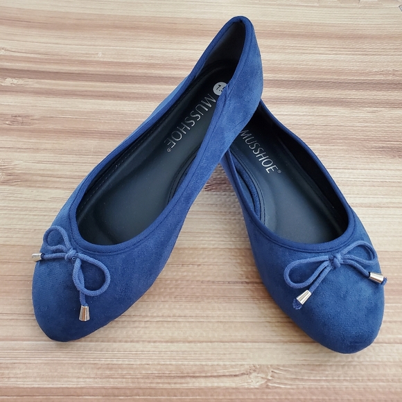 NWOB MUSSHOE Blue Microsuede Slip On Ballet Shoe - Picture 3 of 10